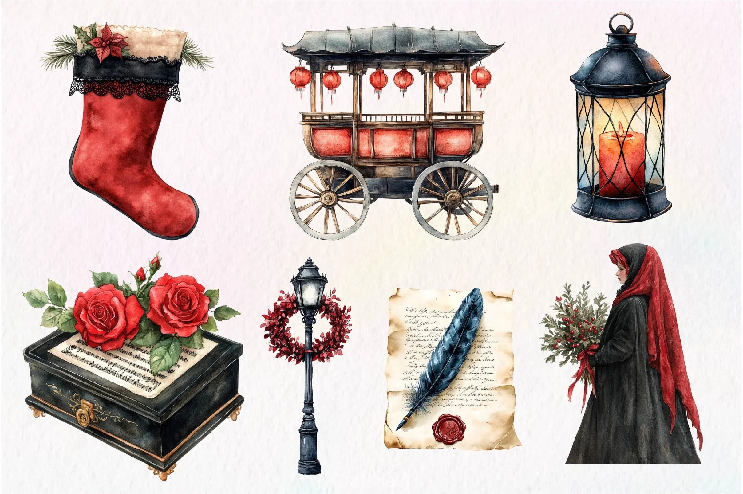Victorian Christmas Clipart Bundle - CraftNest - Digital Crafting and Art