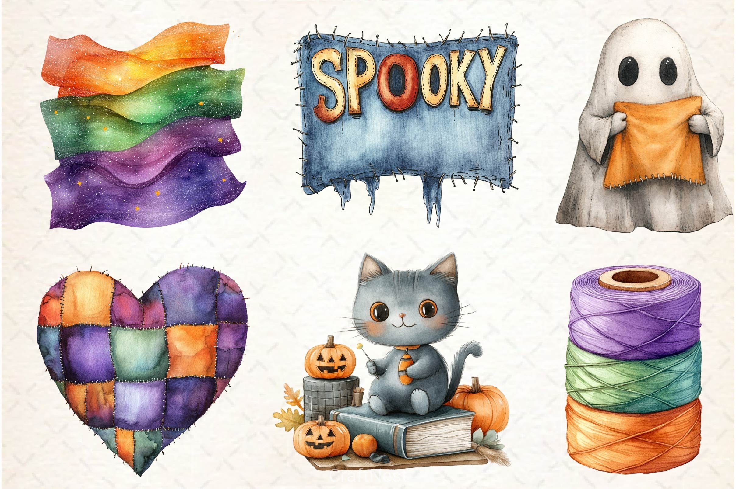 Groovy Halloween Sewing Clipart Bundle - CraftNest - Digital Crafting and Art
