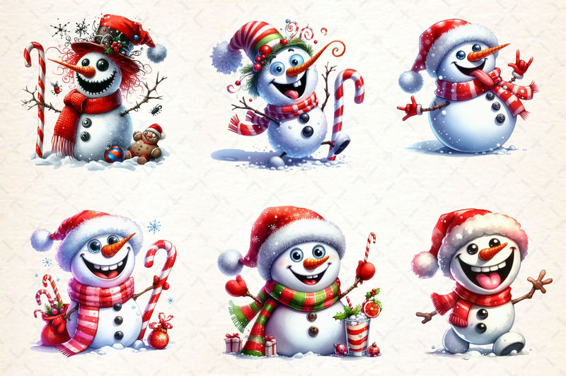 Funny Christmas Snowman Clipart Bundle 3 - CraftNest - Digital Crafting and Art