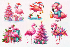 Christmas Flamingo Clipart Bundle 3 - CraftNest - Digital Crafting and Art