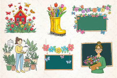 Spring Teacher School Clipart Bundle 2 - CraftNest - Digital Crafting and Art