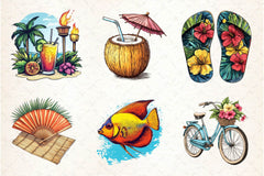Tropical Summer Clipart Bundle 4 - CraftNest - Digital Crafting and Art
