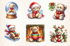 Festive Holiday Teddy Bear Clipart Bundle - CraftNest - Digital Crafting and Art