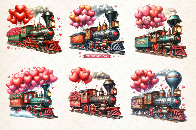 Valentine's Train Clipart Bundle 3 - CraftNest - Digital Crafting and Art