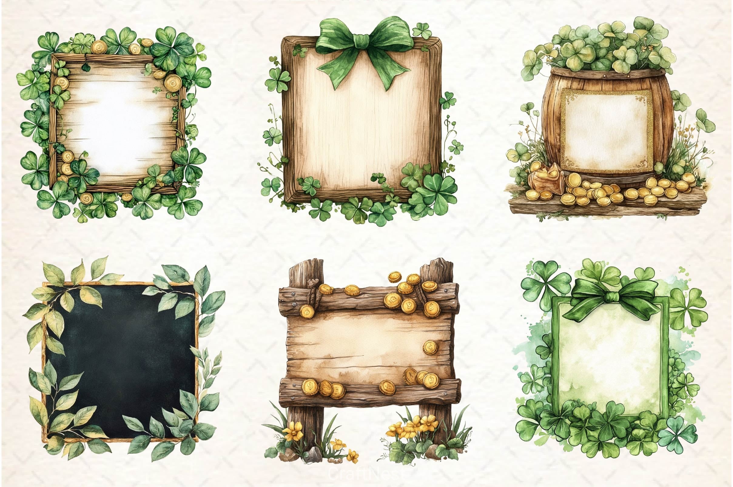 St Patricks Day Signs Clipart Bundle - CraftNest - Digital Crafting and Art