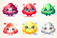 Pastel Cute Clouds Clipart Bundle - CraftNest - Digital Crafting and Art