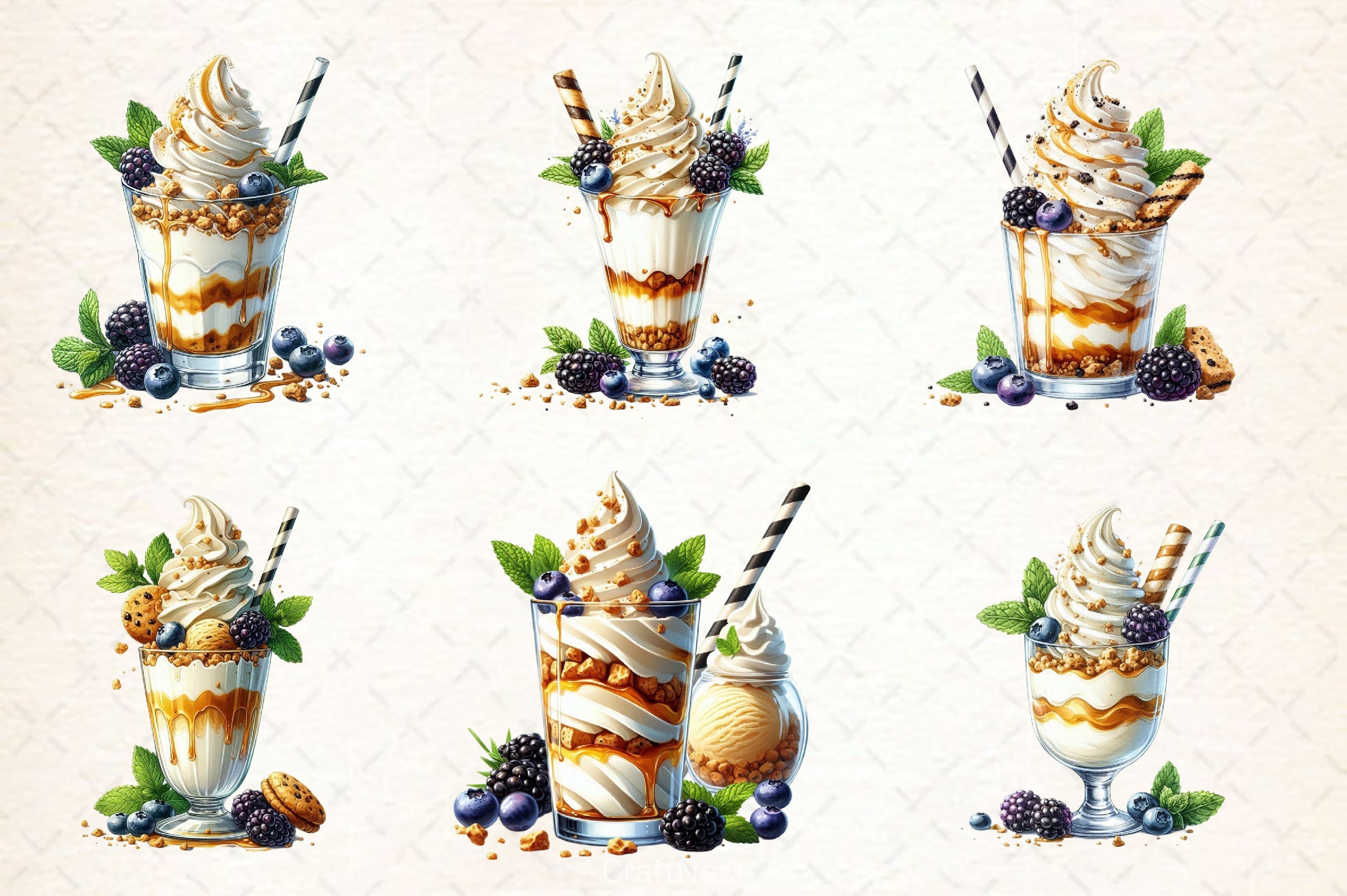 Yellow Milkshake Clipart Bundle - CraftNest - Digital Crafting and Art