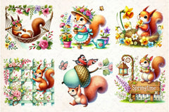 Spring Squirrel Garden Clipart Bundle 2 - CraftNest - Digital Crafting and Art