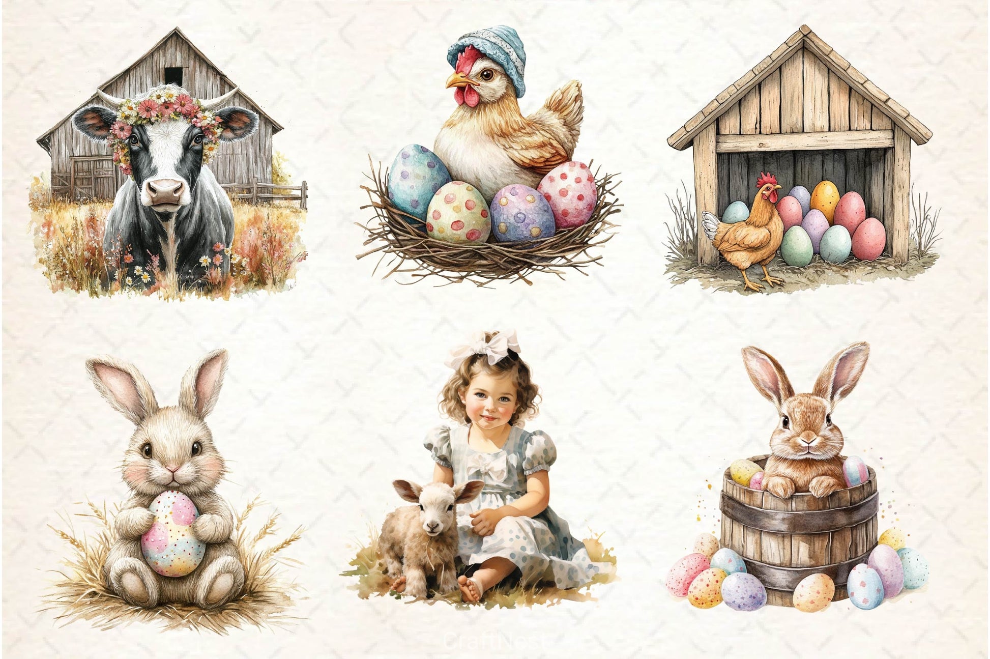 Easter Farm Clipart Bundle 6 - CraftNest - Digital Crafting and Art