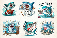 Funny Shark Break Through Clipart Bundle - CraftNest - Digital Crafting and Art