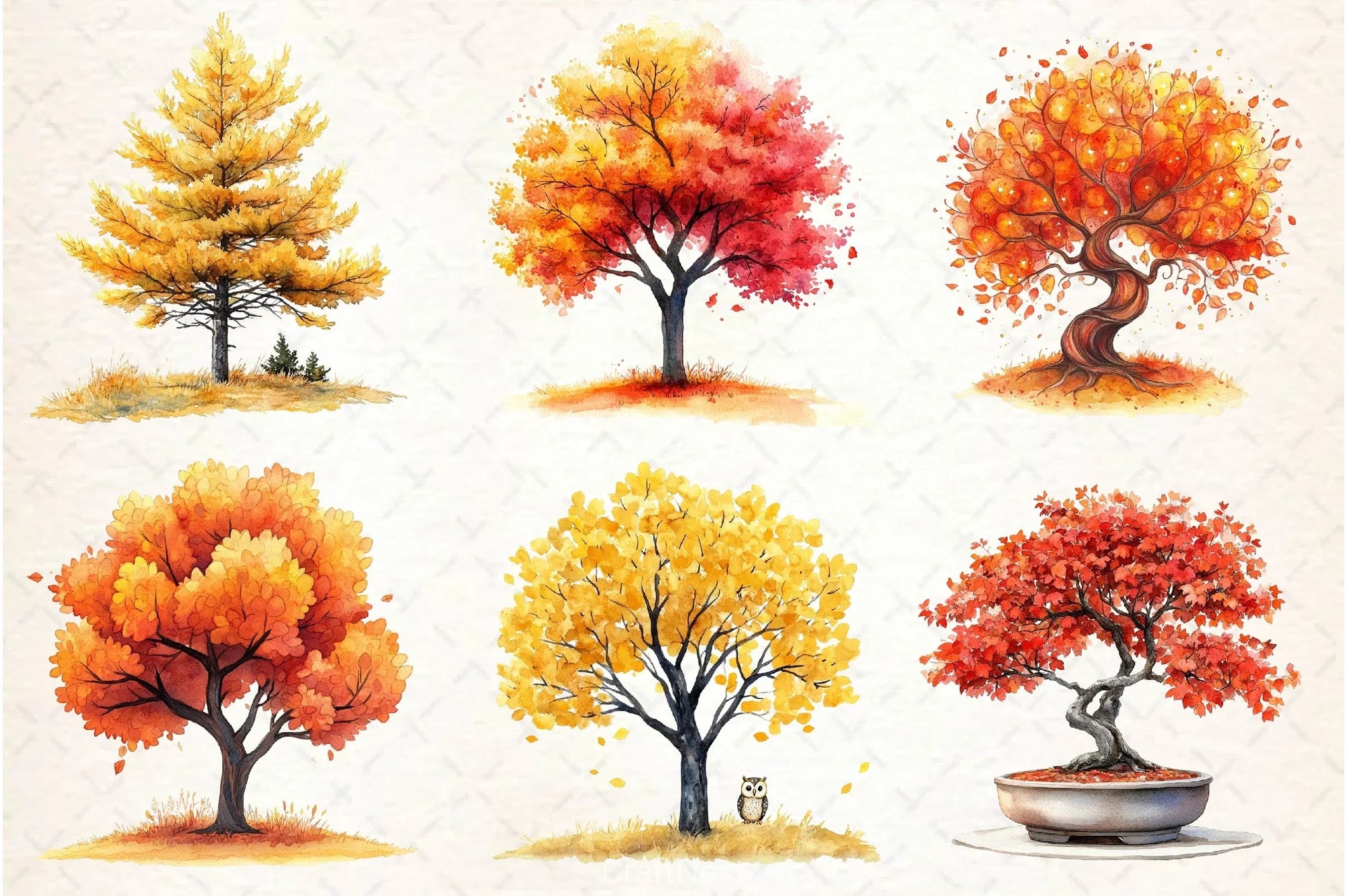 Autumn Trees Clipart Bundle 2 - CraftNest - Digital Crafting and Art