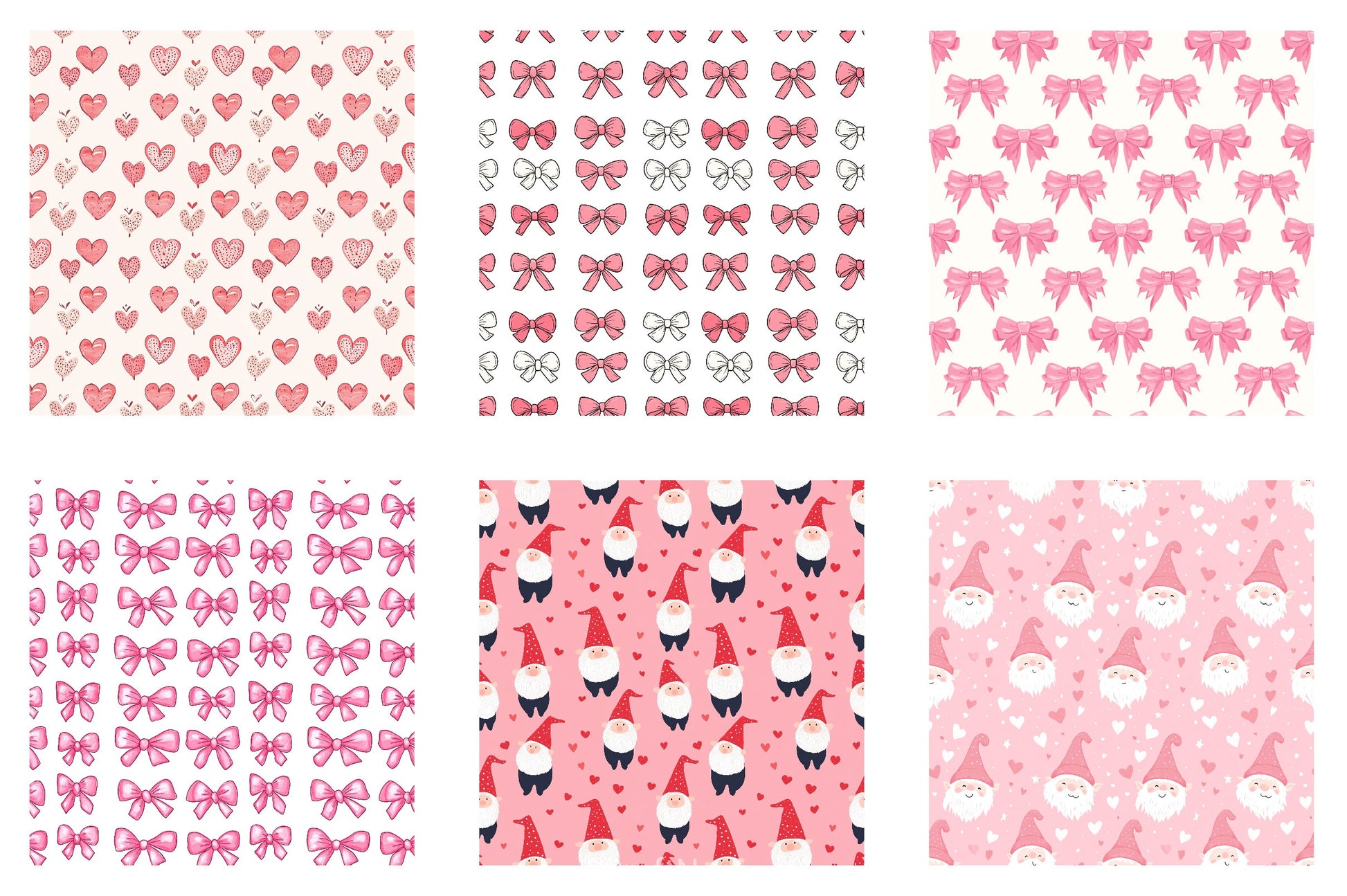 Valentine Gnome Digital Paper - CraftNest - Digital Crafting and Art