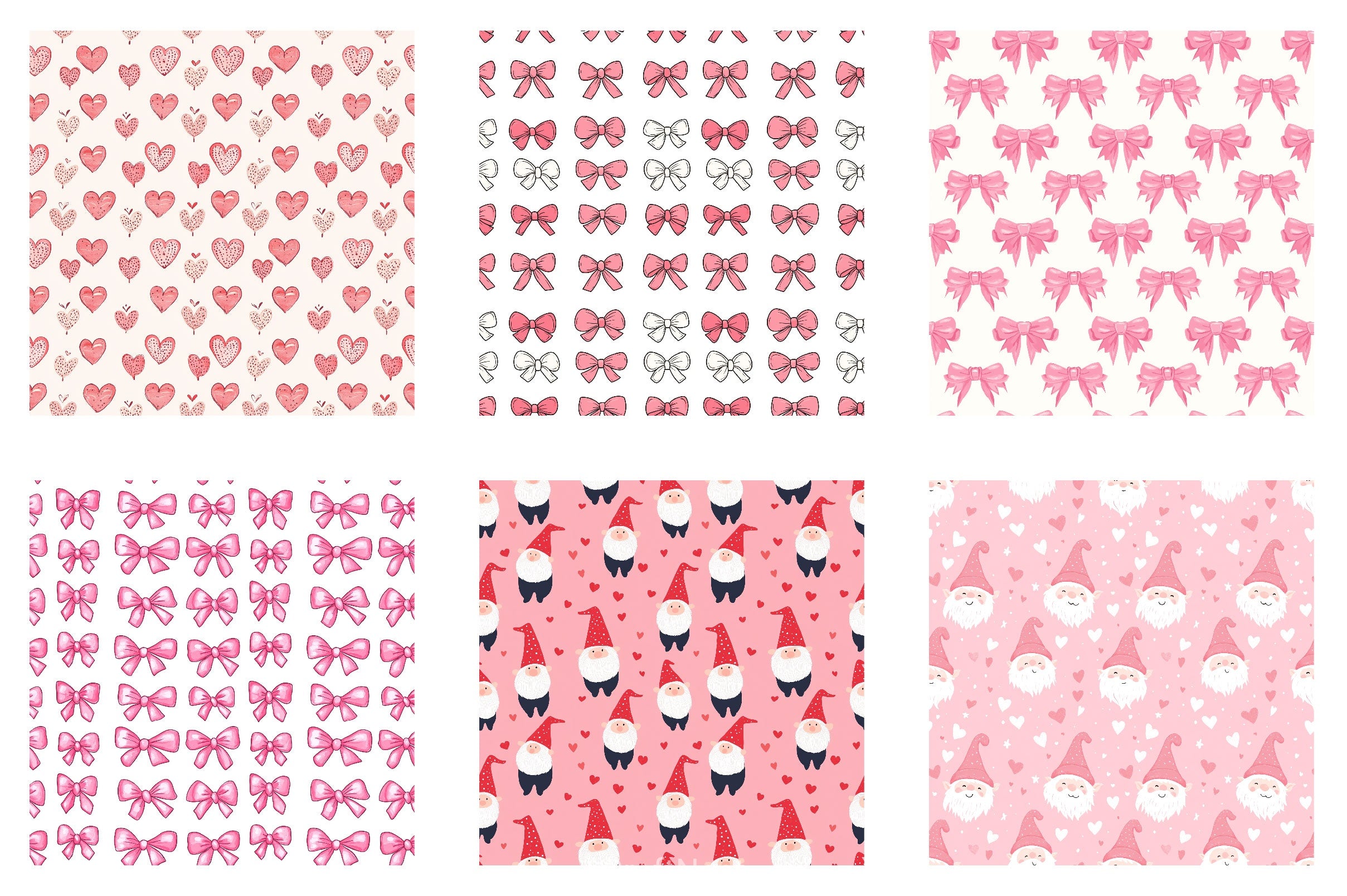 Valentine Gnome Digital Paper - CraftNest - Digital Crafting and Art