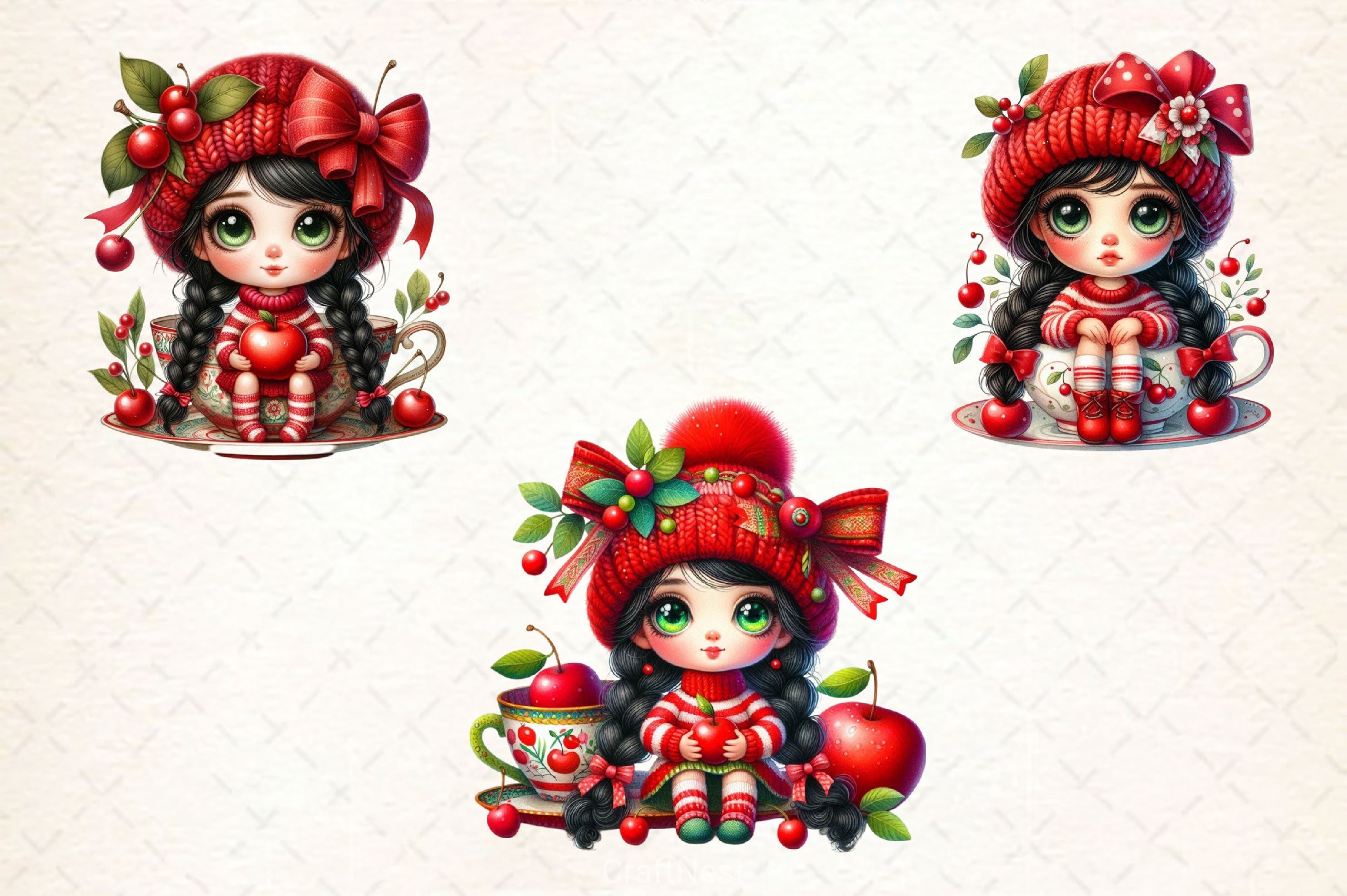 Cherry Gnomes Clipart Bundle - CraftNest - Digital Crafting and Art