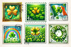 St Patrick's Day Postage Stamp Clipart Bundle - CraftNest - Digital Crafting and Art