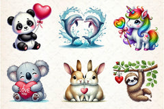 Valentine Design Valentine Animals Clipart Bundle 2 - CraftNest - Digital Crafting and Art