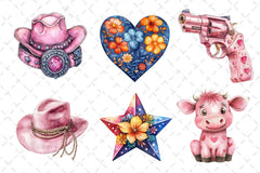 Pink Vintage Western Clipart Bundle - CraftNest - Digital Crafting and Art