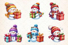 Christmas Cute Snowman Clipart Bundle 6 - CraftNest - Digital Crafting and Art
