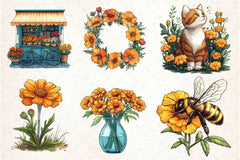 Spring Marigold Clipart Bundle 2 - CraftNest - Digital Crafting and Art