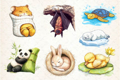 Sleepy Animals Clipart Bundle 3 - CraftNest - Digital Crafting and Art