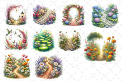 Flower Garden Pathway Clipart Bundle 1 - CraftNest - Digital Crafting and Art