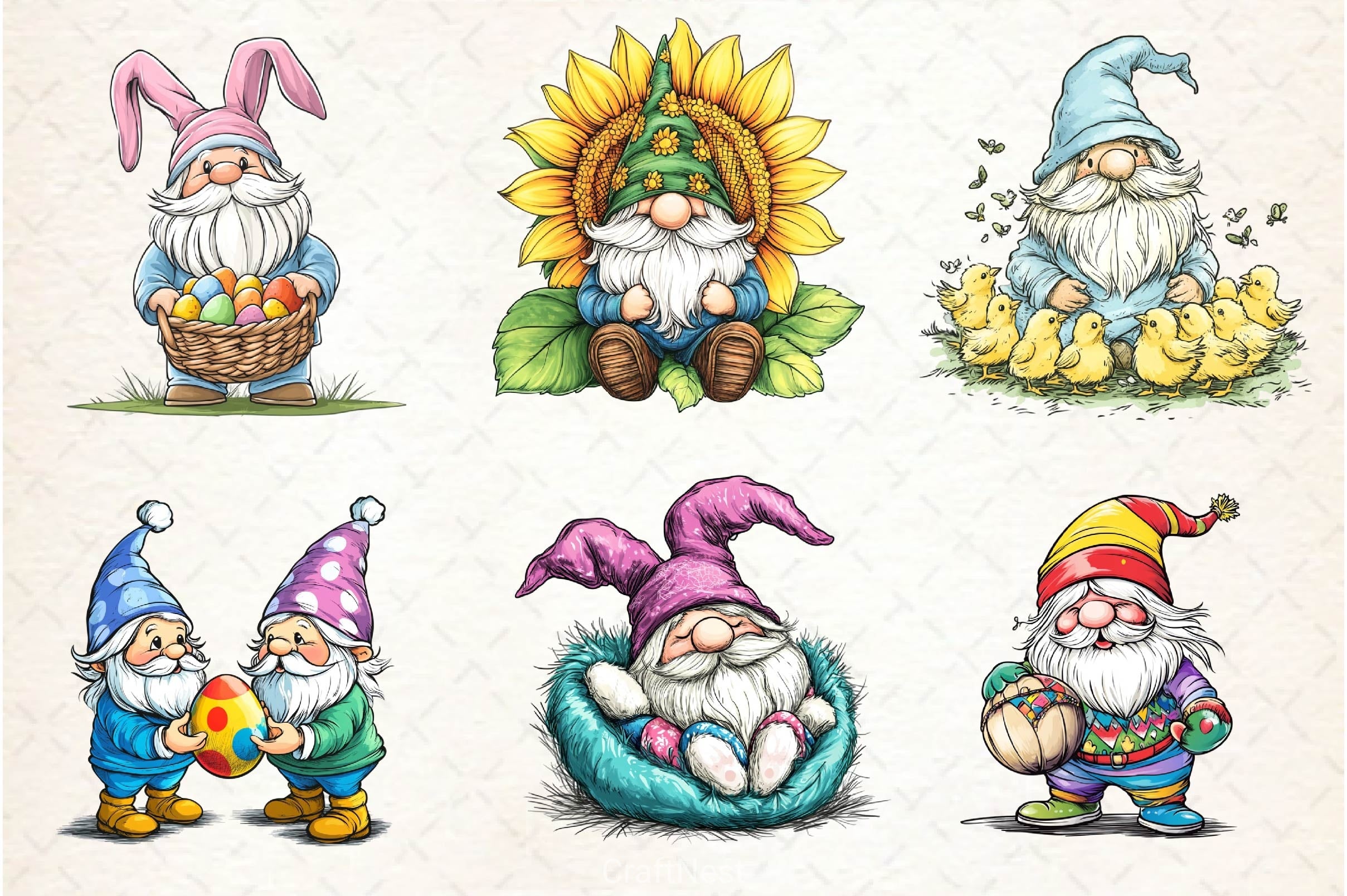 Easter Gnome Clipart Bundle 10 - CraftNest - Digital Crafting and Art