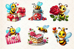 Peeking Valentine Bee Clipart Bundle 2 - CraftNest - Digital Crafting and Art