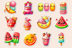 Kawaii Sweet Summer Food Clipart Bundle - CraftNest - Digital Crafting and Art