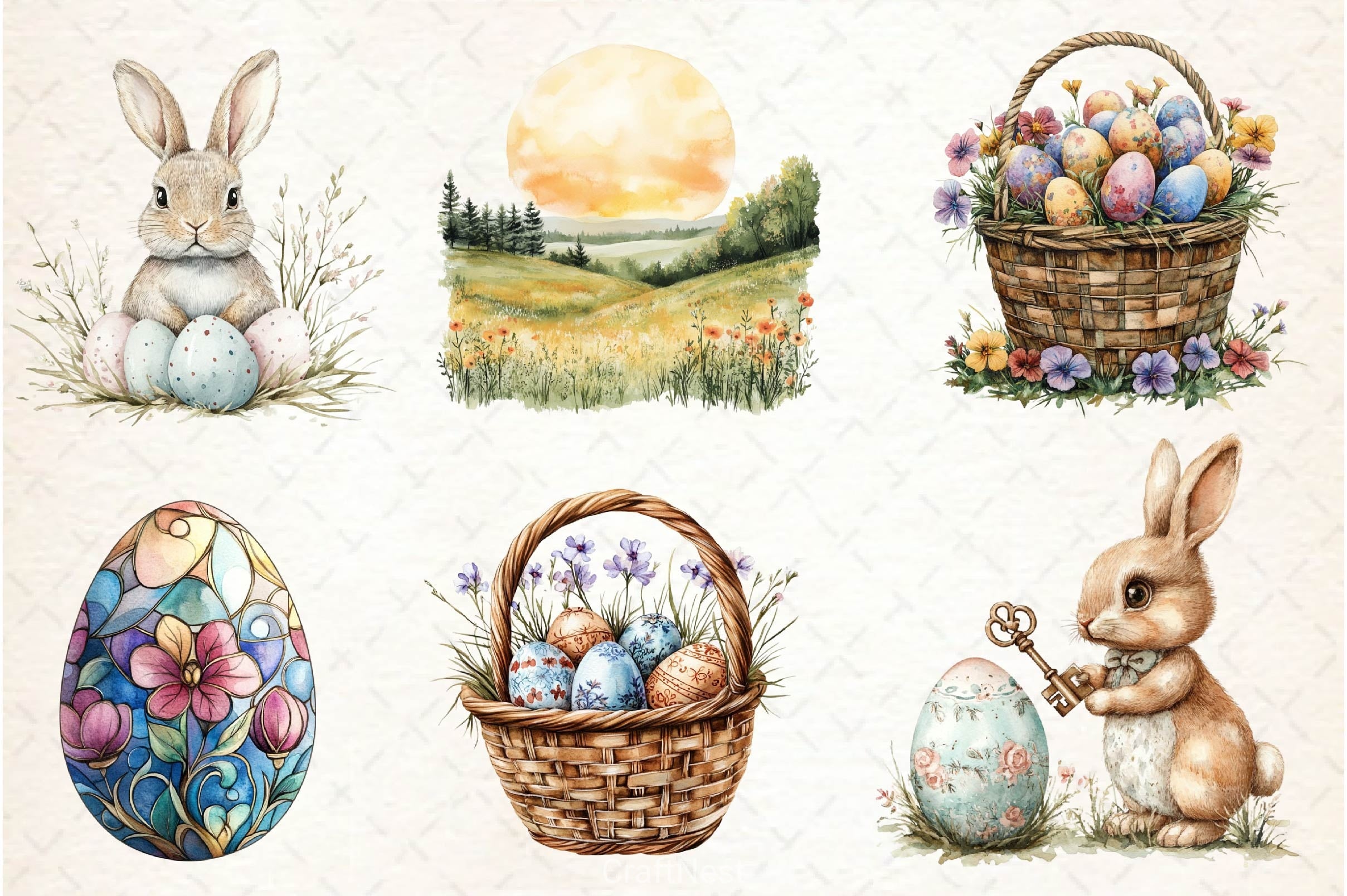Vintage Easter Clipart Bundle - CraftNest - Digital Crafting and Art