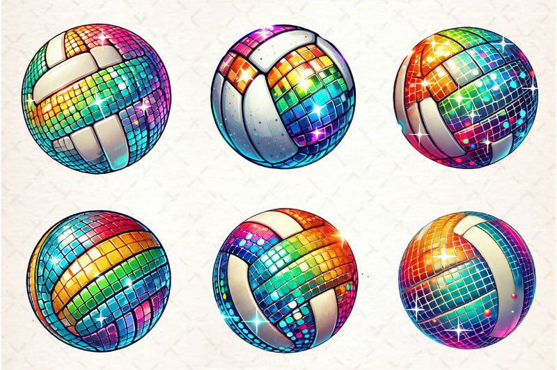 Disco Volleyball Clipart Bundle 2 - CraftNest - Digital Crafting and Art
