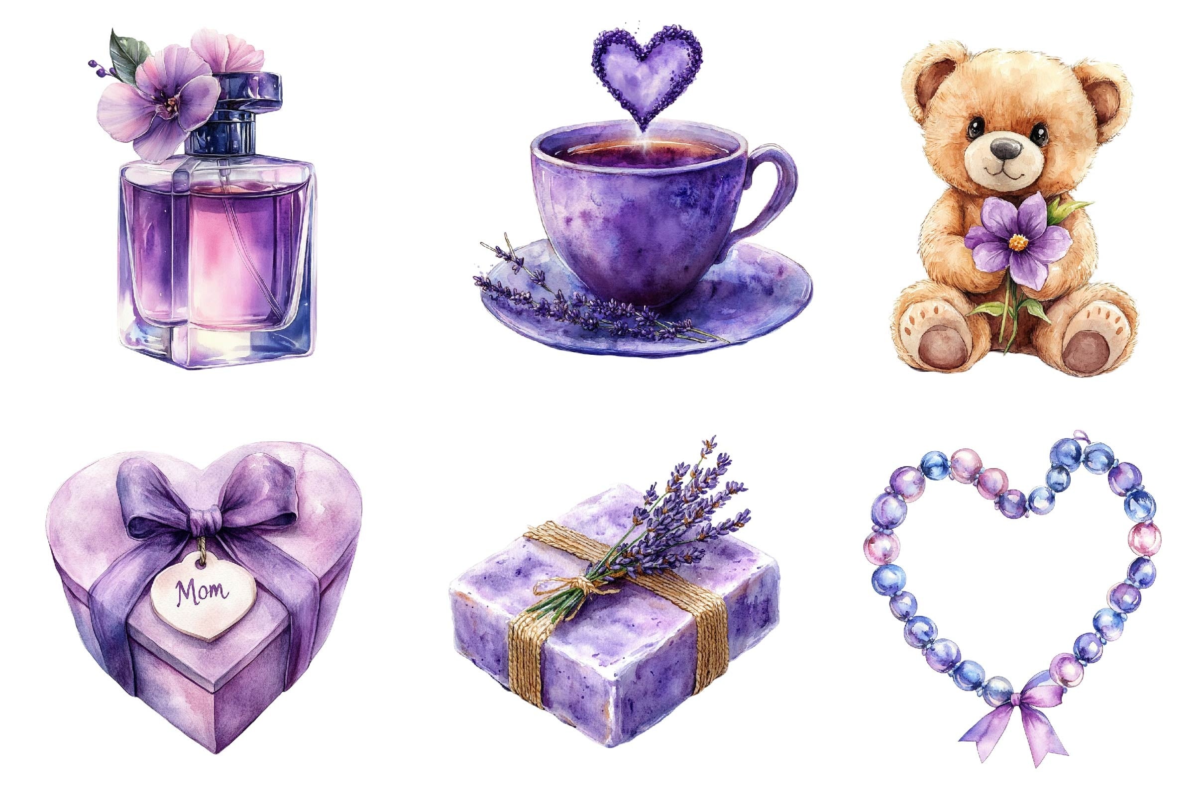 Purple Mother's Day Clipart Bundle - CraftNest - Digital Crafting and Art