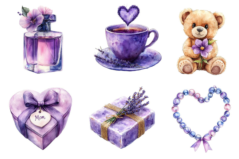 Purple Mother's Day Clipart Bundle - CraftNest - Digital Crafting and Art