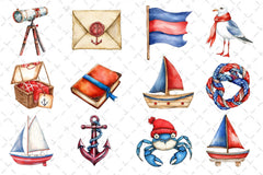 Vintage Nautical Clipart Bundle - CraftNest - Digital Crafting and Art