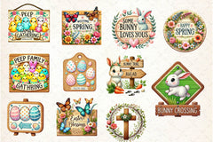 Easter Wooden Sign Clipart Bundle 2 - CraftNest - Digital Crafting and Art