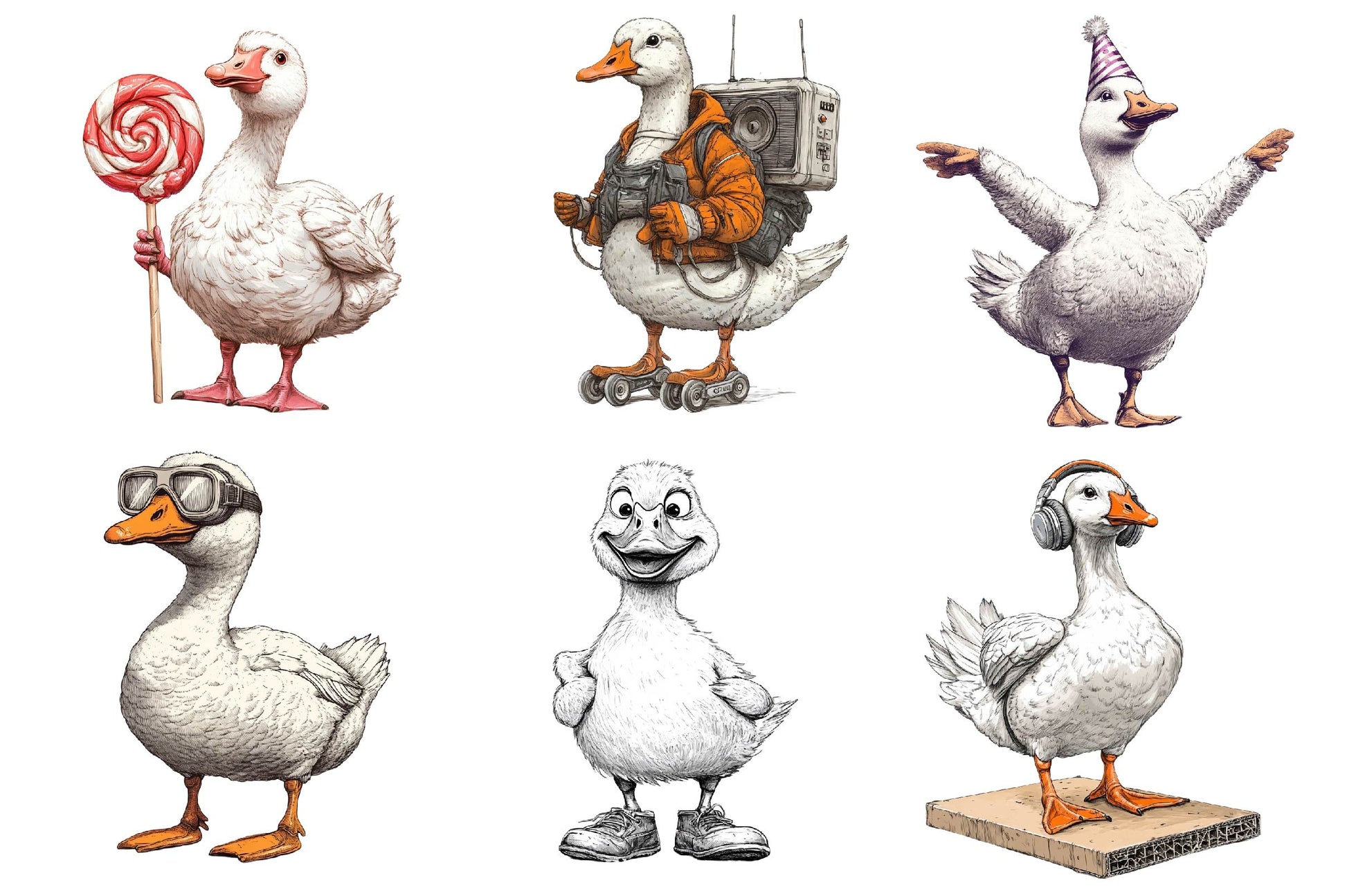 Silly Goose Clipart Bundle 1 - CraftNest - Digital Crafting and Art