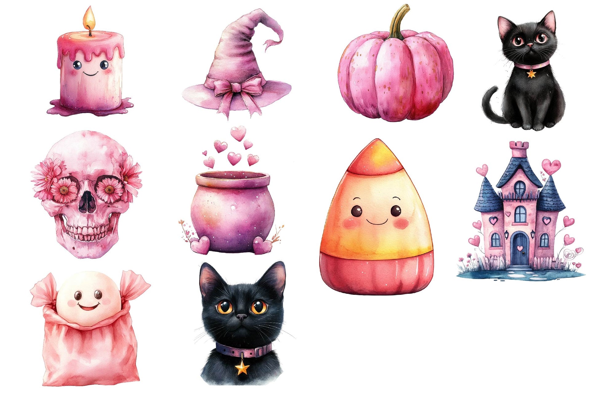 Charm Pink Halloween Clipart Bundle 2 - CraftNest - Digital Crafting and Art