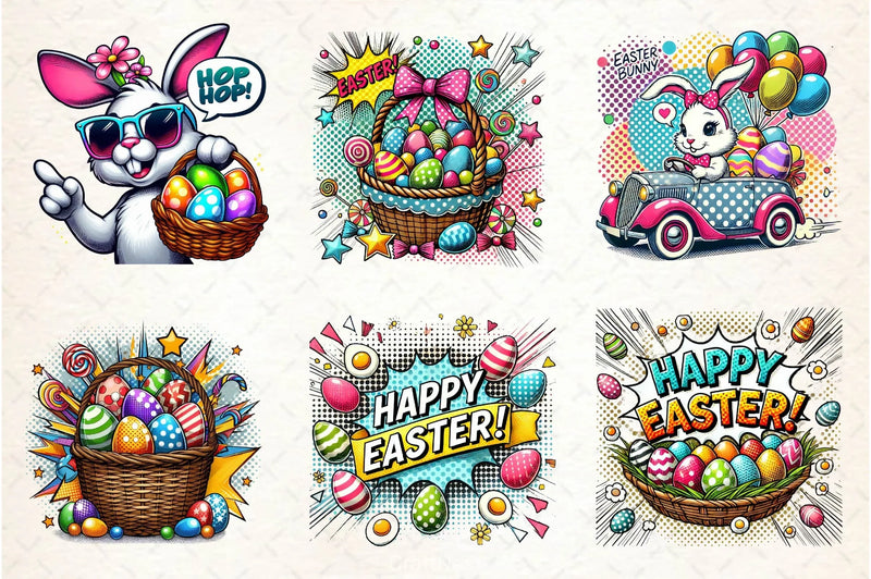 Pop Art Easter Clipart Bundle - CraftNest - Digital Crafting and Art