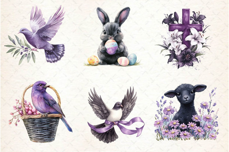 Black And White Easter Clipart Bundle - CraftNest - Digital Crafting and Art