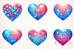 Puzzle Heart Clipart Bundle - CraftNest - Digital Crafting and Art