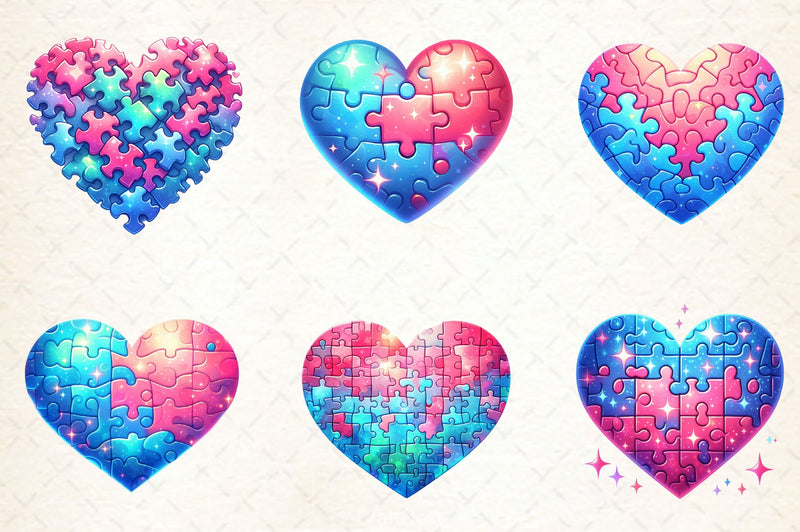 Puzzle Heart Clipart Bundle - CraftNest - Digital Crafting and Art