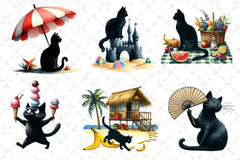 Cat Silhouette Summer Clipart Bundle - CraftNest - Digital Crafting and Art