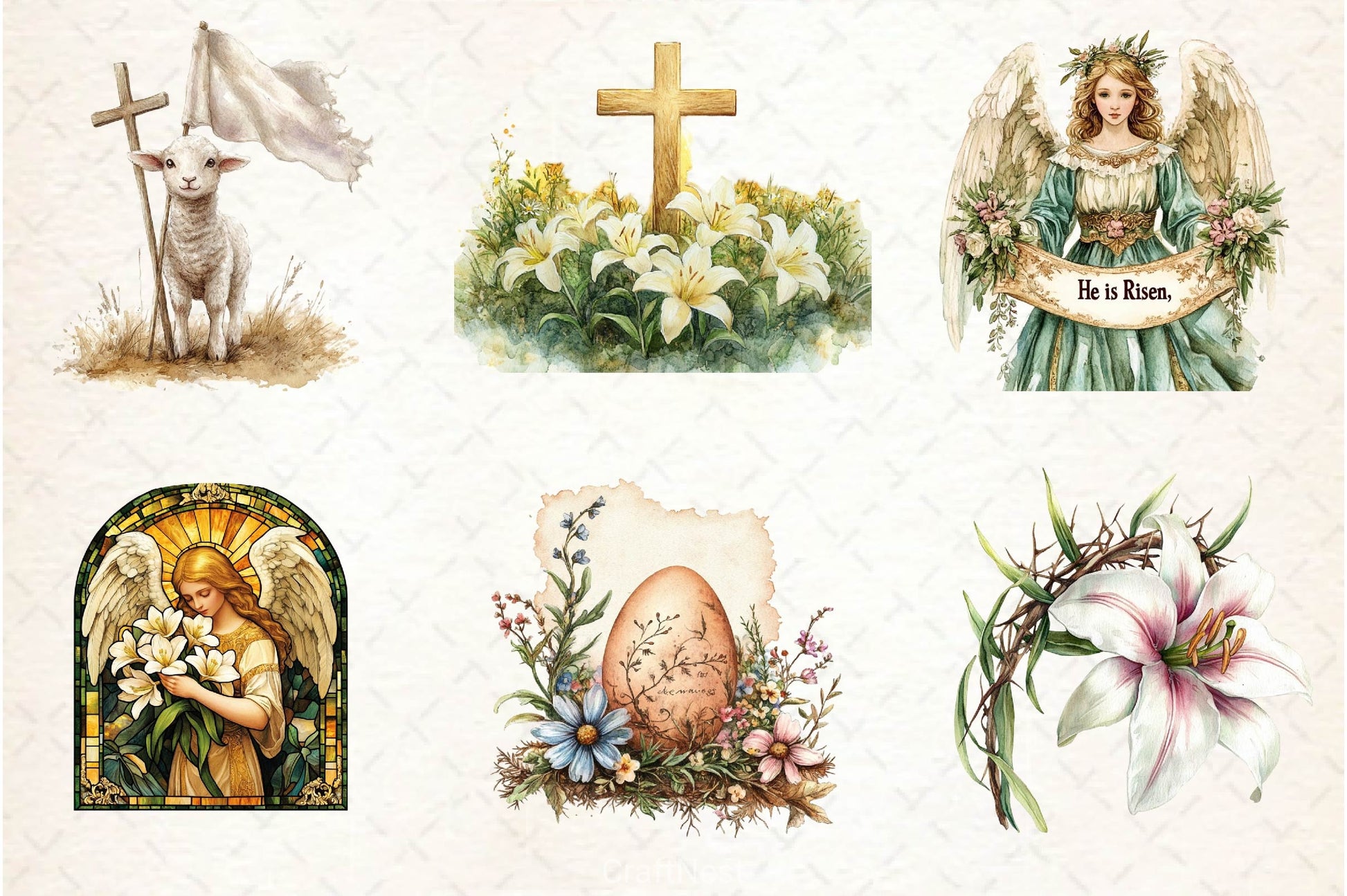 Antique Religious Easter Clipart Bundle 4 - CraftNest - Digital Crafting and Art