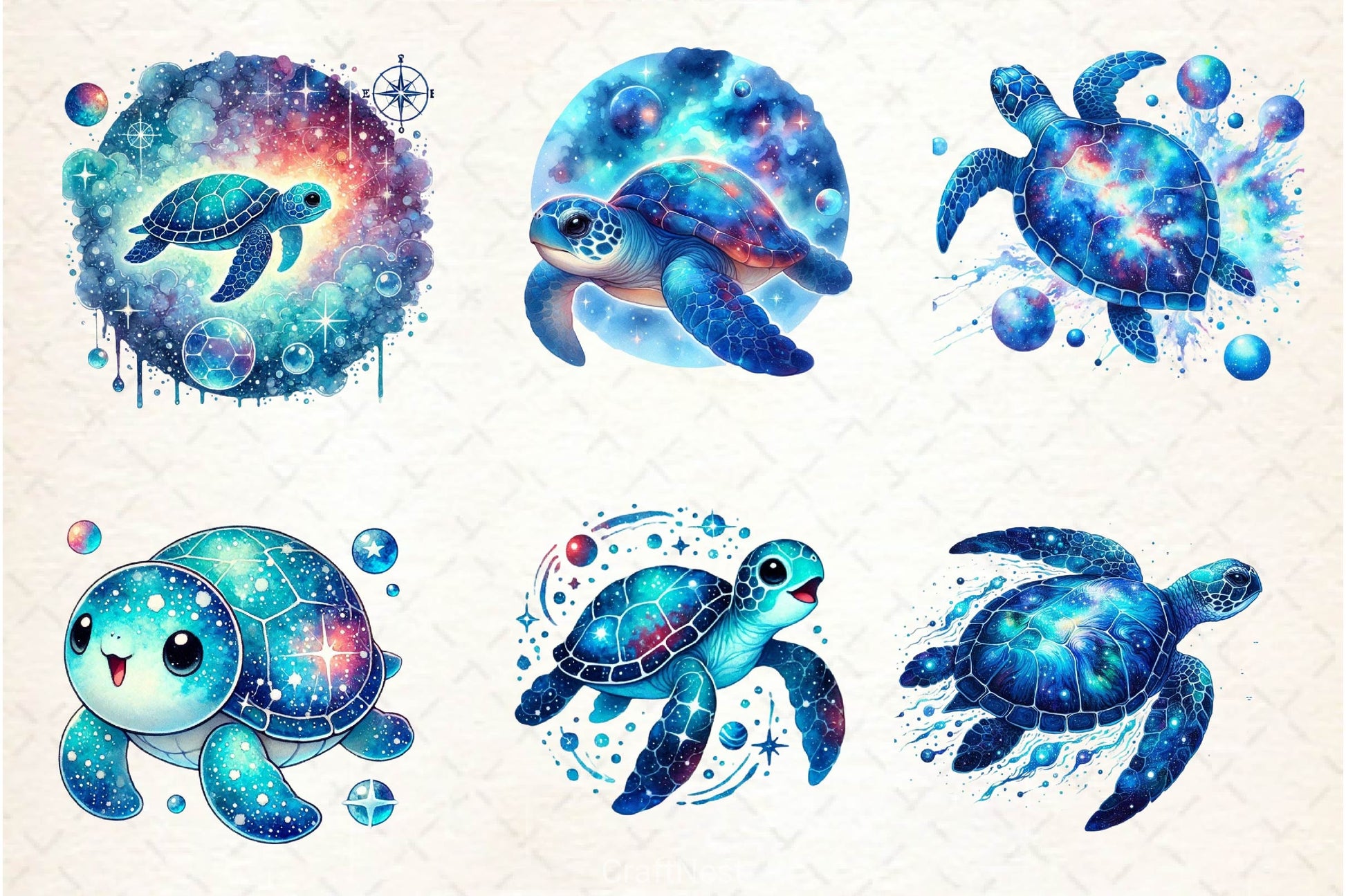 Celestial Turtles Clipart Bundle - CraftNest - Digital Crafting and Art