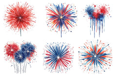 Patriot Fireworks 4th Of July Fireworks Clipart Bundle - CraftNest - Digital Crafting and Art
