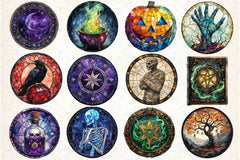Halloween Stained Glass Clipart Bundle - CraftNest - Digital Crafting and Art