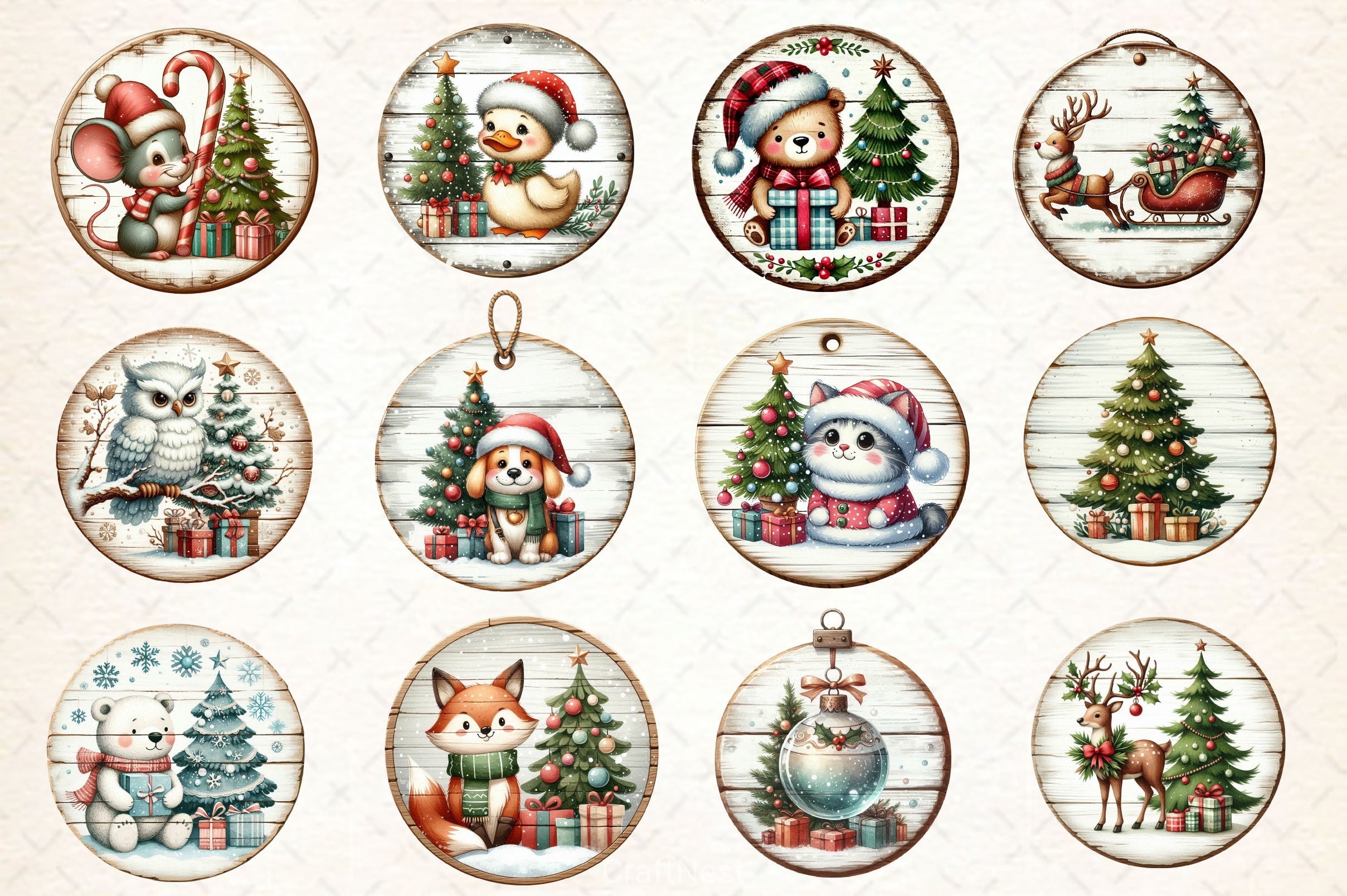 Vintage Christmas Ornaments Clipart Bundle 2 - CraftNest - Digital Crafting and Art