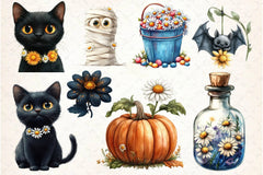 Daisy Flower & Halloween Clipart Bundle 2 - CraftNest - Digital Crafting and Art