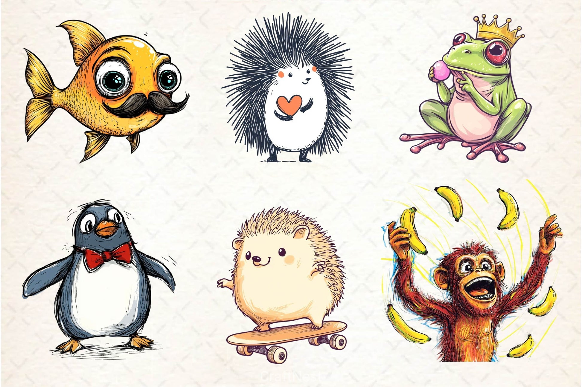 Funny Quirky Animals Clipart Bundle 2 - CraftNest - Digital Crafting and Art
