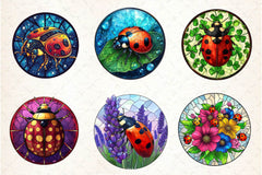 Ladybug Stained Glass Clipart Bundle - CraftNest - Digital Crafting and Art