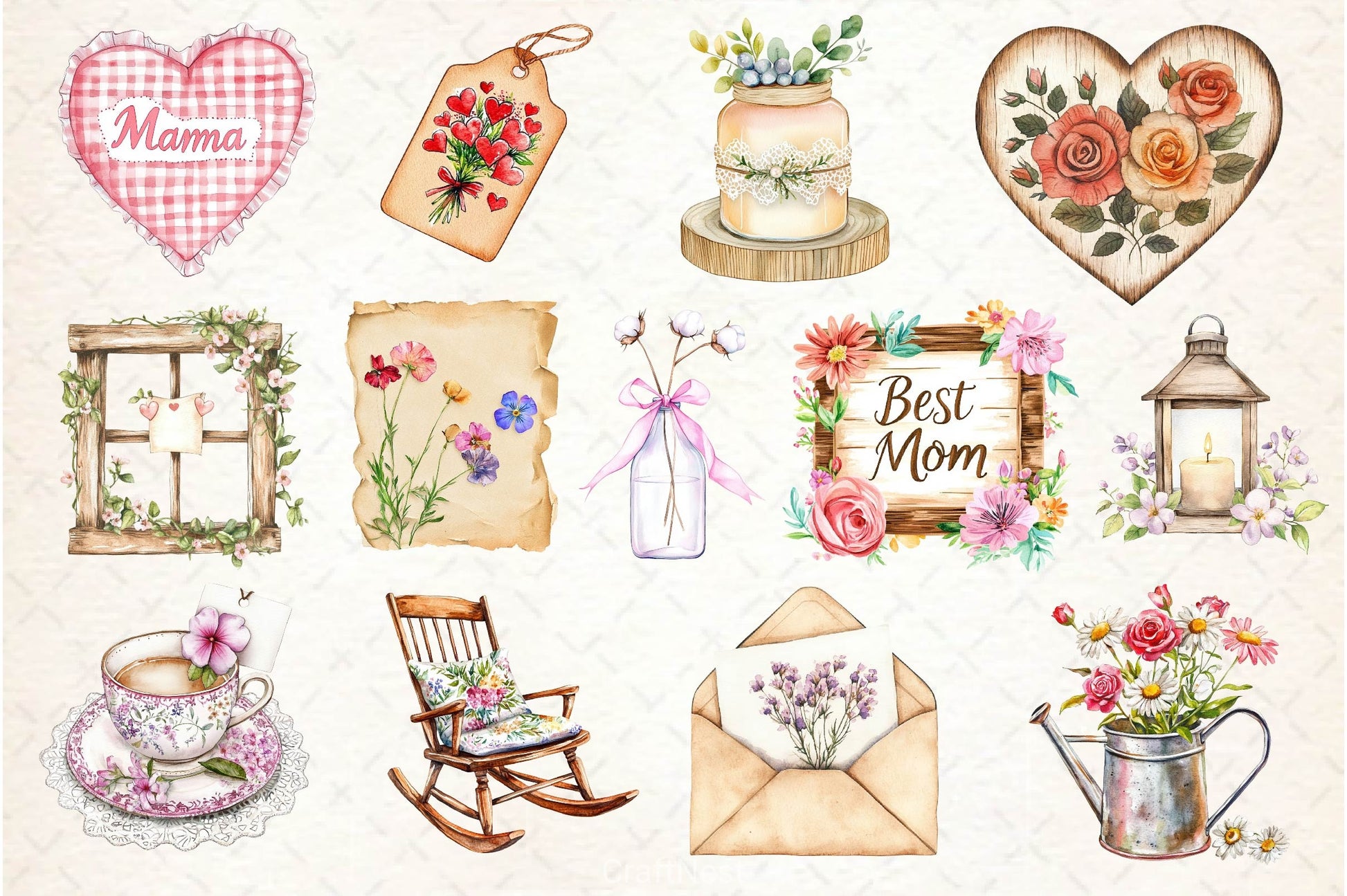 Rustic Mothers Day Clipart Bundle 2 - CraftNest - Digital Crafting and Art